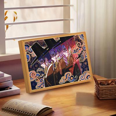 Painting Lamp Rechargeable LED Light Glowing Wall Art Light Vibrant Color Art Illumination Night Light