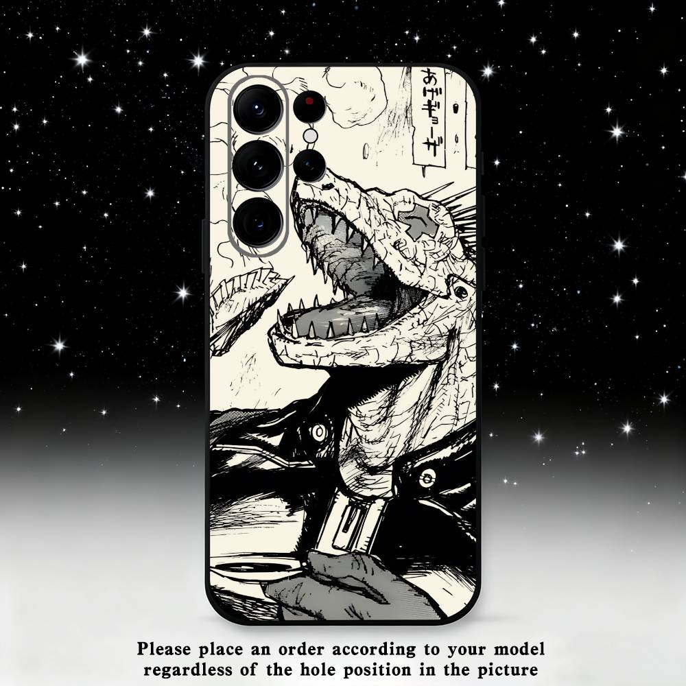 Anime D-Dorohedoro Retro Phone Case For Samsung S25,S24 Ultra,S20,S30 plus,S22 plus,S23,S30 Ultra 5G Silicone Black Shell