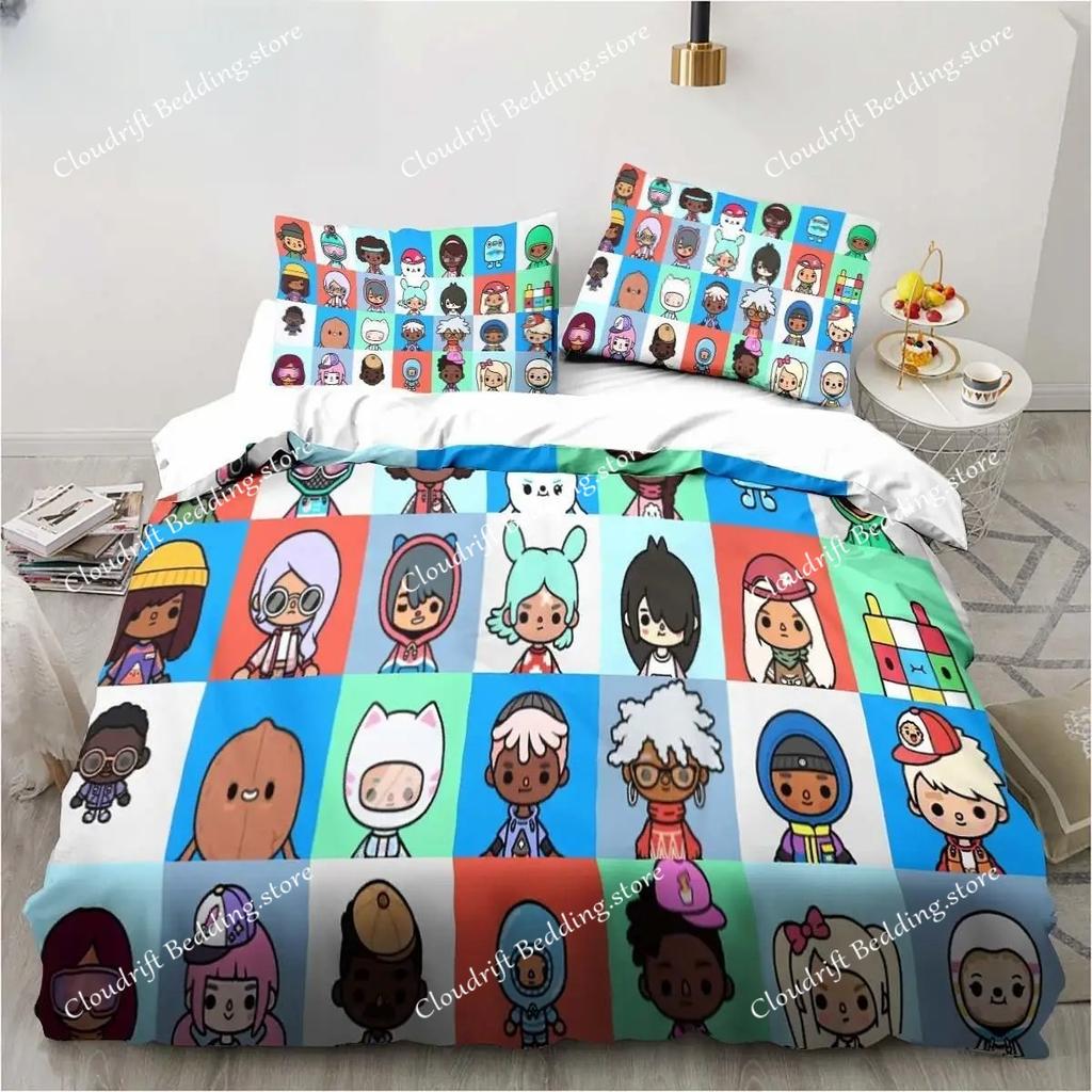 New Game Toca Life World Bedding Set Excavator Sheet King Twin Double Child Bedding Set Mircofiber or Polyester Duvet Cover Set