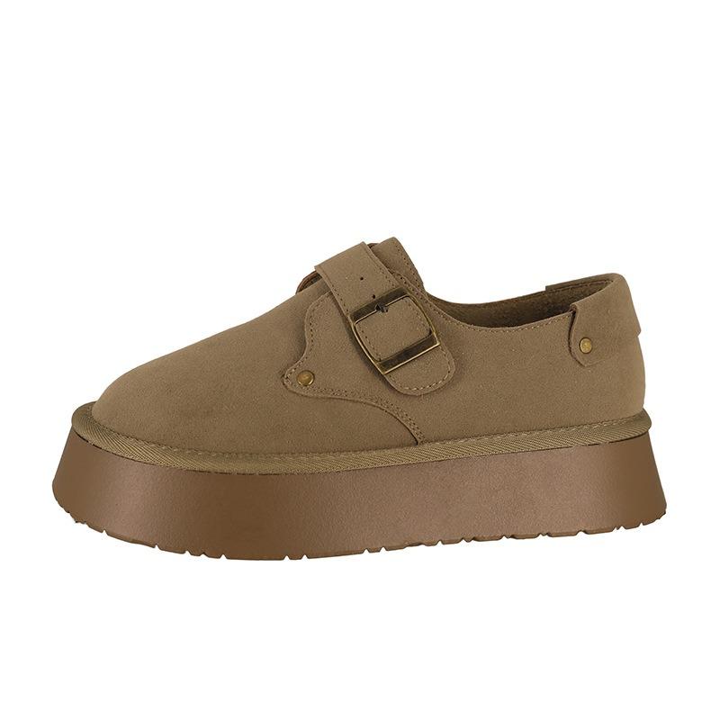 Retro thick-soled women wear new versatile muffin shoes in spring and autumn