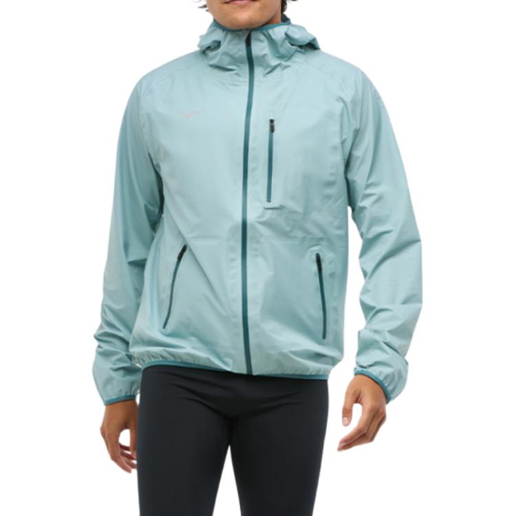 Hoka One One Zip Hooded Long Sleeve Jacket Men Jacket Sky-Blue 1156094-DZY