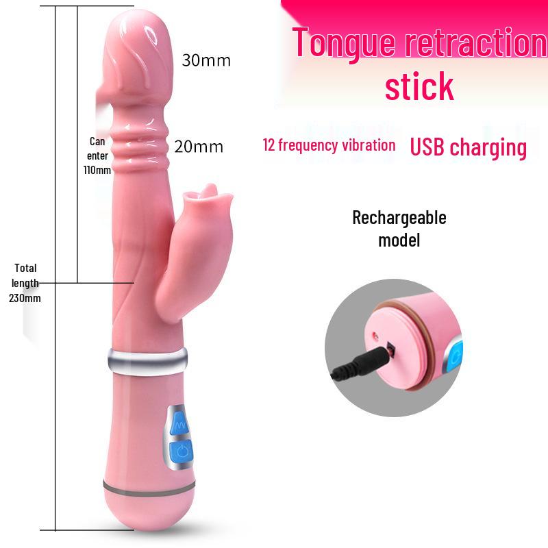 Long Love Women's Automatic Thrusting Vibrator - Telescopic AV Massager Adult Toy
