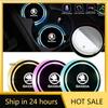Car Sticker 2025 Hot 2Pcs Car Luminous Coasters Water Cup Mat Holder Car-Styling For Skoda Octavia 2 3 A5 A7 A8 Fabia Karoq Supe
