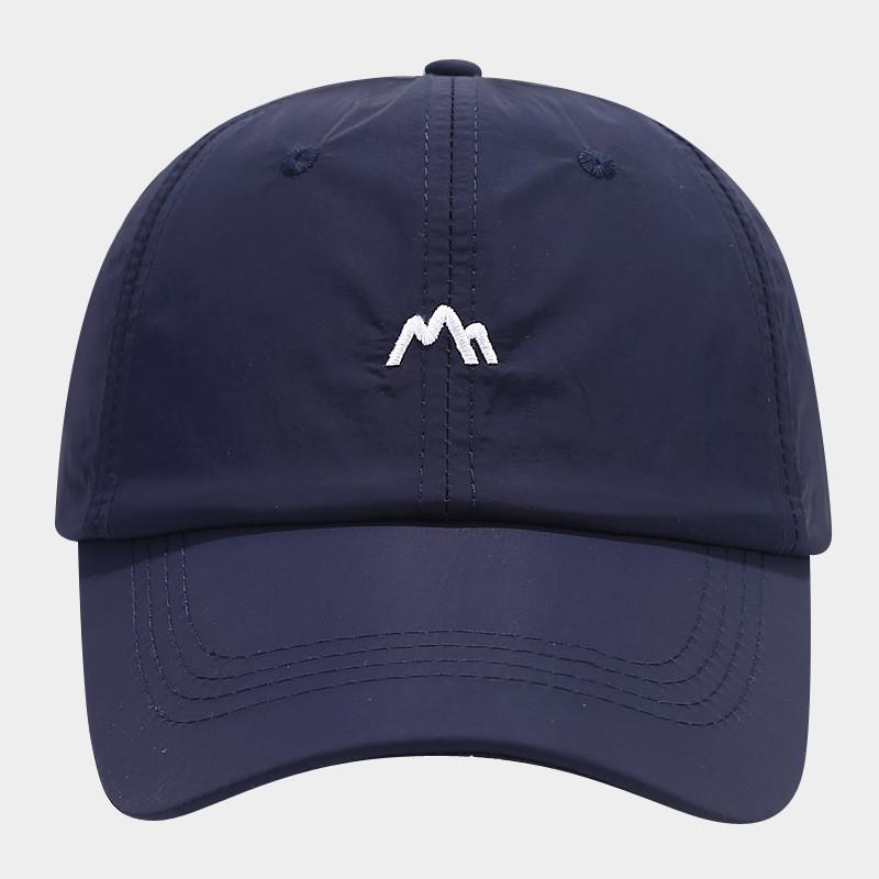 Outdoor Spring Baseball Cap With Embroidered Mountain Peak For Hiking And Sun Protection тёмно-синий