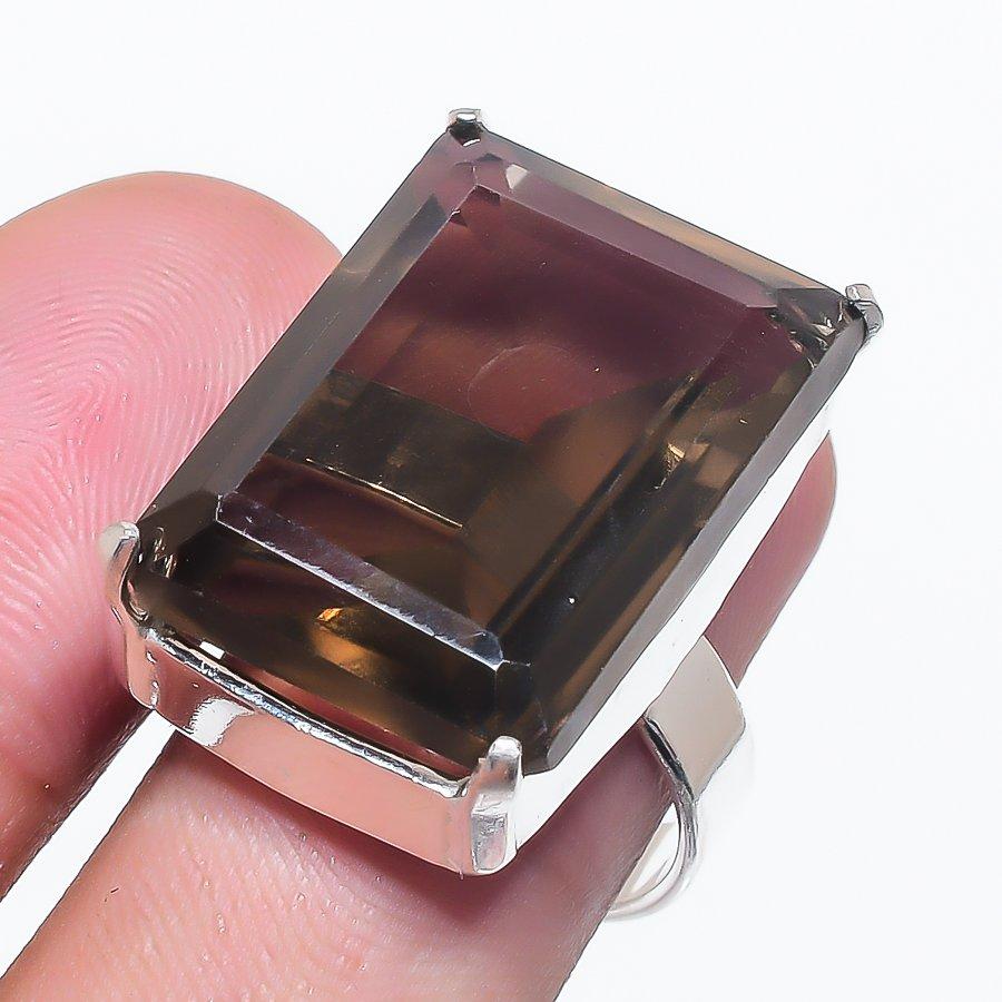 

Натуральный Дымчатый Топаз Драгоценный Камень 925 Стерлинговое Серебро Ювелирное Кольцо Размер 8 Q4g56