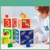 Wooden Multifunctional Color Shape Matching Stacking Box Kid Puzzle Toys For Early Education