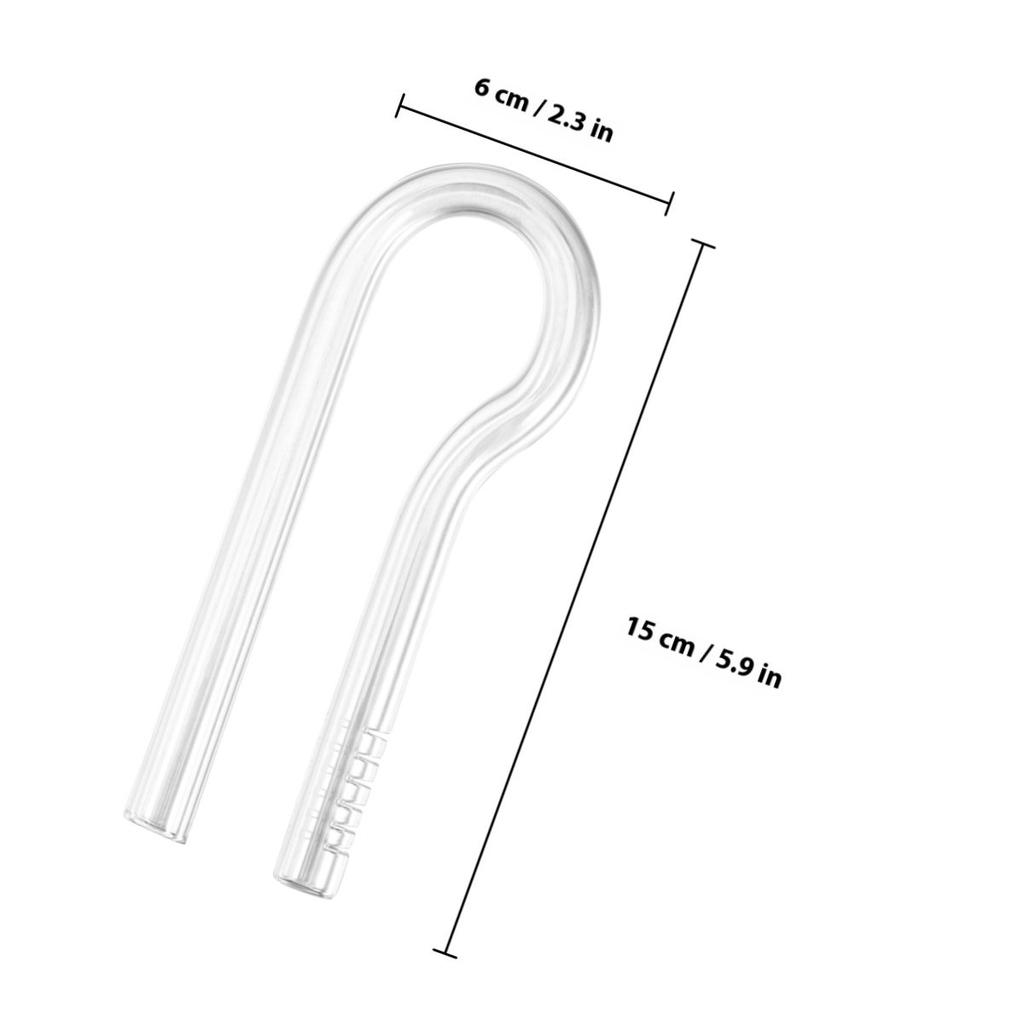 Aquarium R-förmiges Glas Wassereinlass Auslassrohr 13cm Moderater Strömungsgenerator Sauerstoffauflösung Sanfter Flussverhinderung Fisch