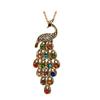 Fashion Women Multi-color Long Peacock Rhinestone Wedding Sweater Necklace