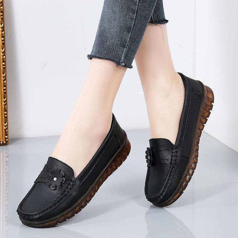 Mocassins confortables en cuir PU pour femmes, chaussures décontractées à enfiler, légères, pour la marche, la conduite, le bateau, pour le travail et les affaires