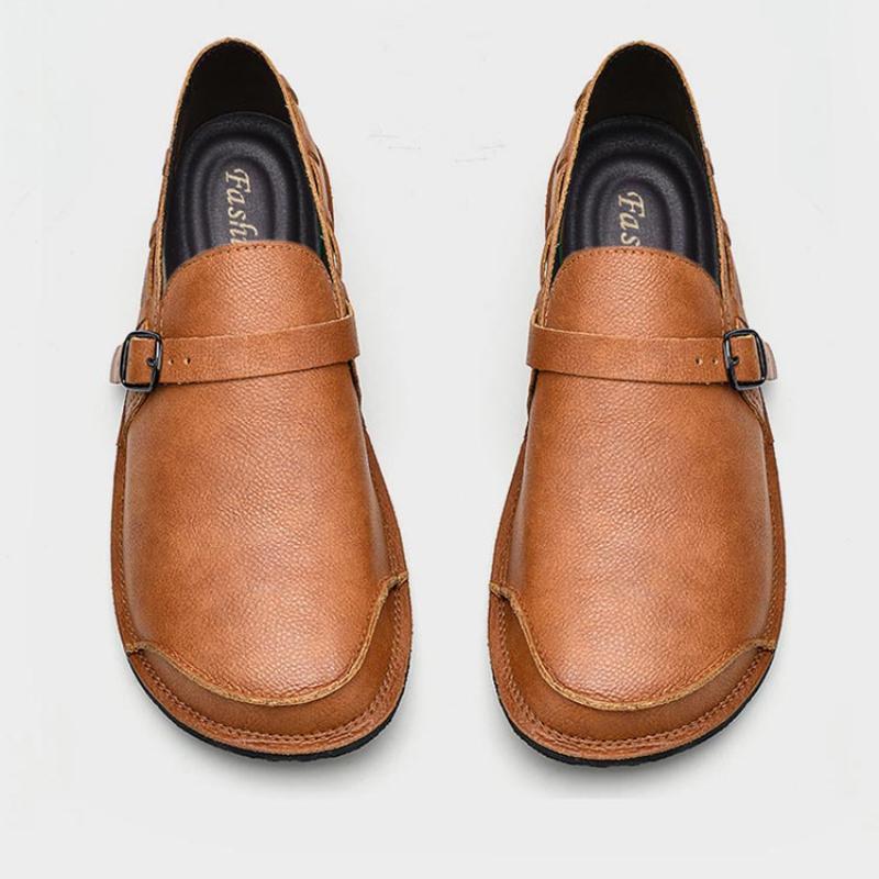 Mocassins pour hommes Chaussures de conduite confortables pour hommes en cuir véritable Chaussures plates souples décontractées pour hommes Chaussures de marche antidérapantes pour hommes Chaussures à enfiler pour hommes