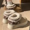 Women's Home Bootie Furry Slippers Warm Cozy Snow Boots with Fuzzy Plush Lined for Women Winter Non Slip House Shoes for Indoor Outdoor Short Boots