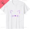 Purple Invisible Cat Face Purple Color Graphic TShirt Custom Printed Graphic T Shirts Cotton Harajuku  Camiseta Hombre