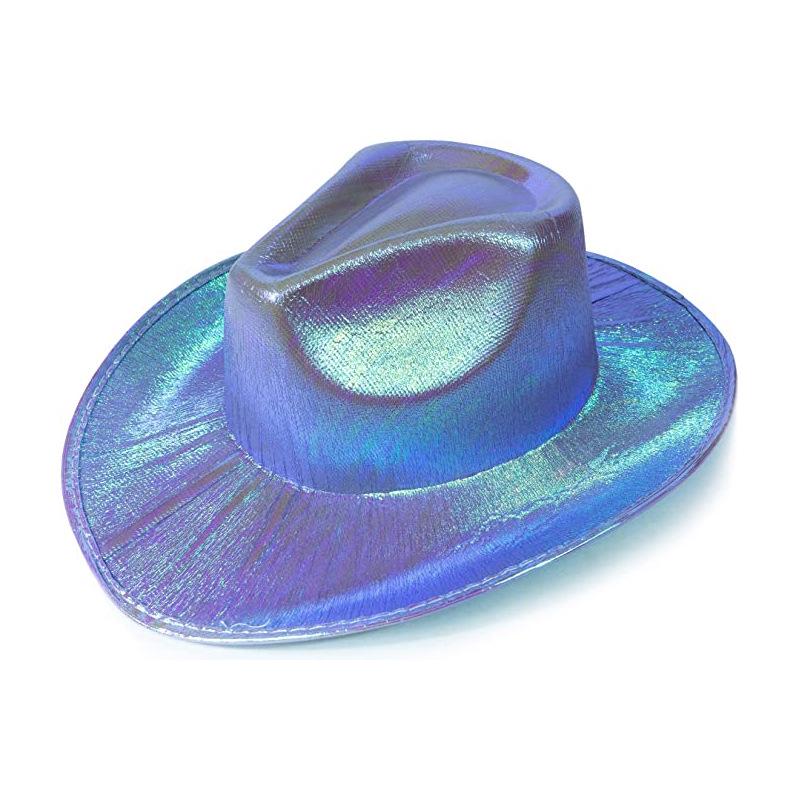 Pink Iridescent Neon Flashing Cowboy Hat for Halloween and Carnival Parties