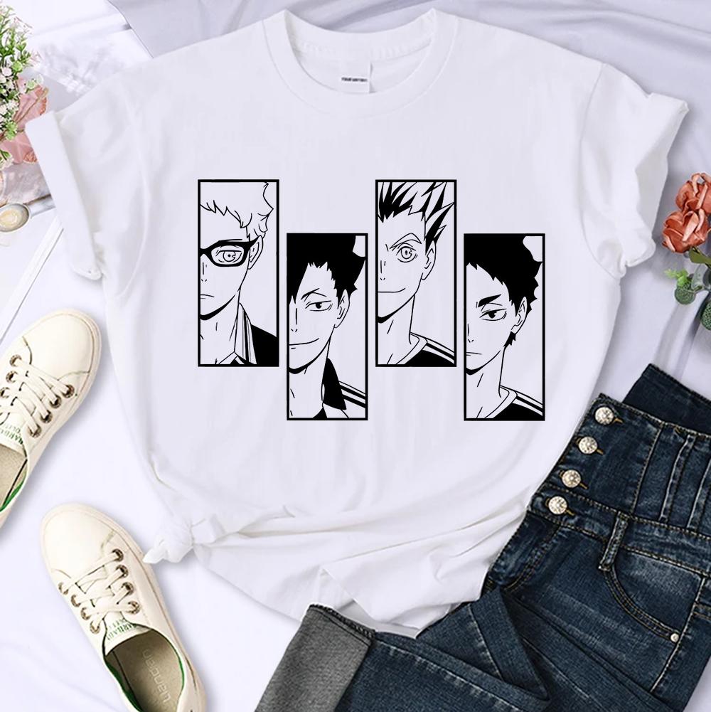 Japanese Anime Haikyuu T-shirt Women Top Harajuku Japan Style T Shirt Unisex Summer Clothes Y2k Short Sleeve Women's T-shirts
