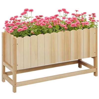 Outdoor Vertical Wooden Planter with Drainage Hole and Inner Lining, 86x30x50 Cm