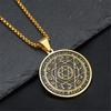 Punk Star of David Constellation Pendant Gold Color Stainless Steel Round Necklace for Women Men Jewelry Birthday Gift 2025