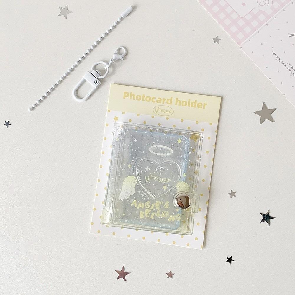32 Clear Pockets Mini Photo Album Shining Star Keychain Kpop Card Binder Cute Photo Storage Album