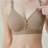 Seamless Maternity Bra with Double Front Clasp High Elasticity Push-up and Nursing Support