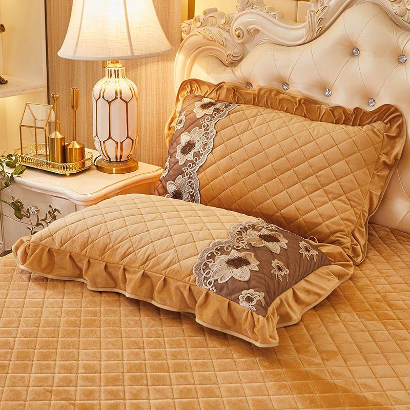 Thickened Cotton Crystal Fleece Pillowcase A Pair of Coral Fleece Flannel Pillowcase 48*74cm