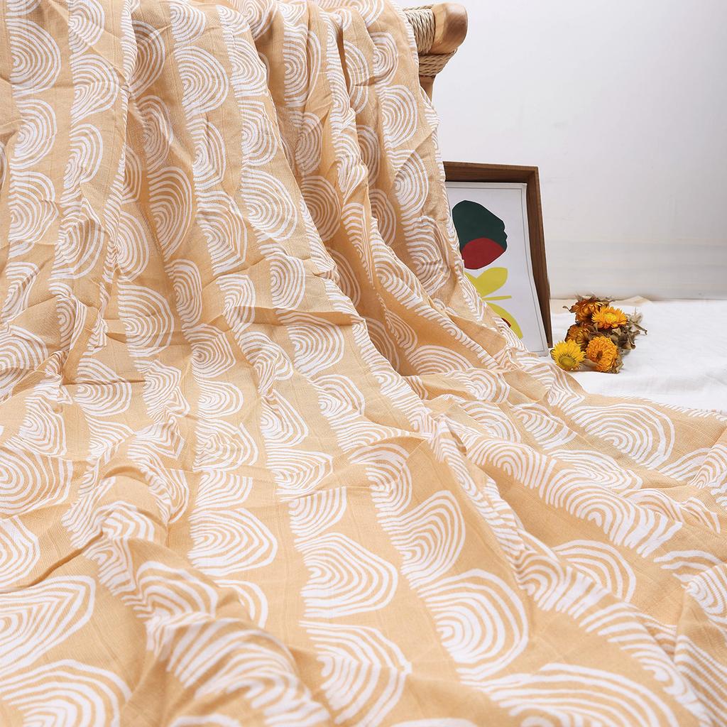HappyFlute 120*110cmBaby Muslin Swaddle 100% Cotton Summer Cute Print Baby Blankets