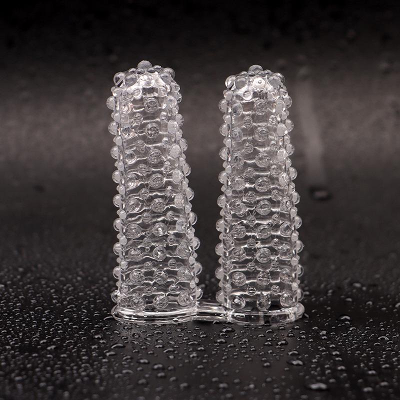1Pcs  Wolf Tooth Double-Finger Together Finger Cover For Adult Couples Sexual Women Clitoral Vaginal Massage Sex Toys