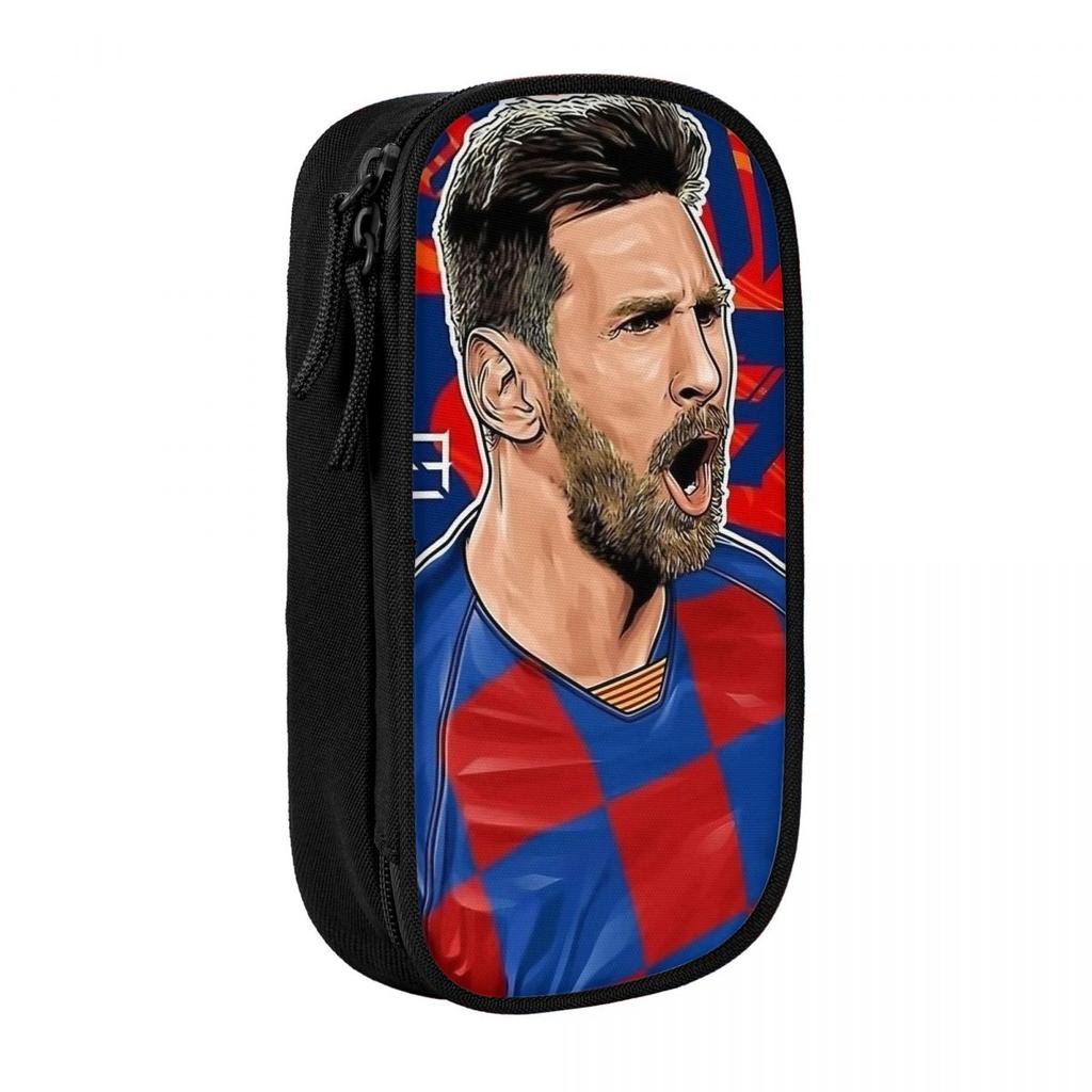 Lionel Pencil Case Lionel Messied Pencilcases Pen Box Kids Big Capacity Bags School Supplies Gifts Stationery