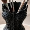 Decorative PLA Pen Stand 3D Printed Gothic Corset Holer, Vintage Makeup Brush Holder, Retro Style Desk Organizer for Desktop Office Supplies