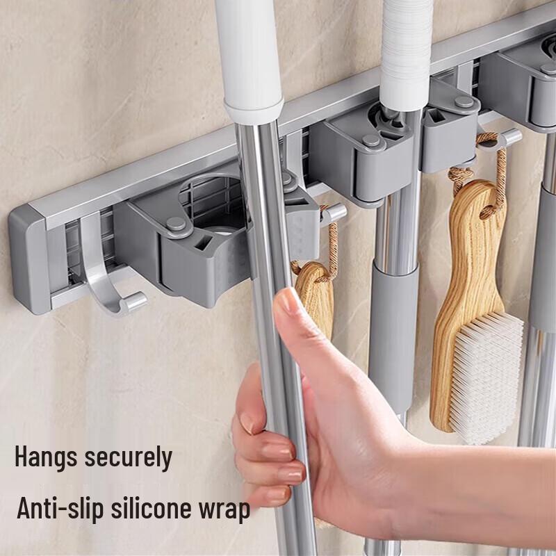 No-Drill Mop and Broom Holder