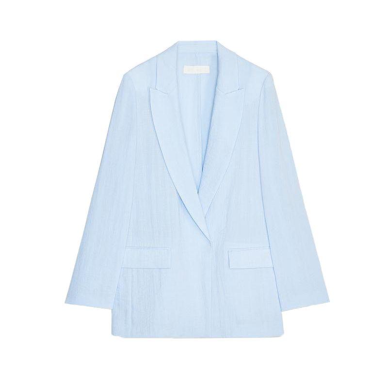 Wrinkle Effect Cardigan Suit Outwear 3253741 Wrinkle Effect Wide Leg Casual Pants 3252741