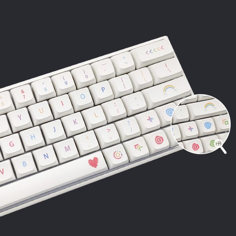 137 Keys Keycap PBT DA Crayon Theme Dye-sub Personalized Mechanical Keycaps For 61/63/64/68/75/84/87/98/104/108 for Key
