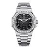 Square Watch for Men Waterproof Luminous Date Wristwatch Stainless Steel Quartz Watches