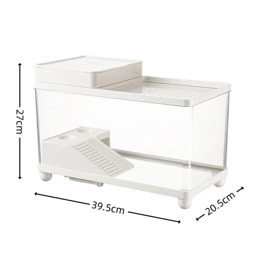 

Multi Functional Big Size Goldfish Tank with Lid for Aquatic Pets Turtle Reptile Viewing and Aquascaping белый