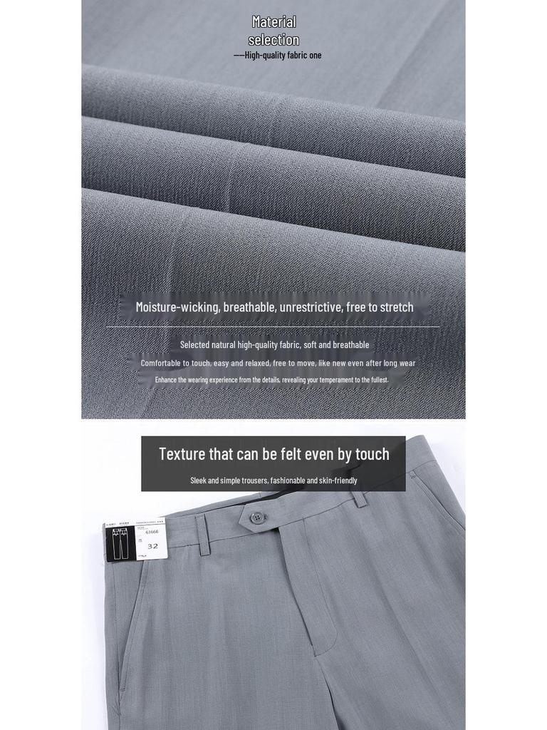 2026 Sommer Herren Anzughose aus Maulbeerseide und Wolle - Für die Mitte des Lebens, Bügelfrei, Gerades Bein, Hochwertiges Gefühl