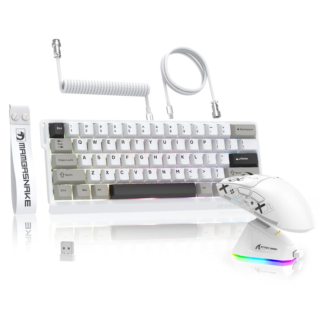 MAMBASNAKE x ATTACK SHARK eSports Rapid Trigger Tastatur und Maus 8K Gaming Tastatur und Maus RT Genauigkeit Magnetisch 3 Kabellos Magnetische Tastatur