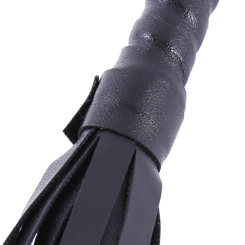 Faux Leather Pimp Whip Racing Riding Party Flogger Queen Black Riding Whip