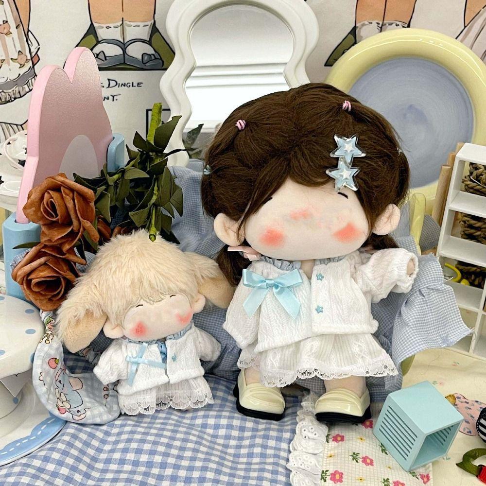 

White Doll Cardigan 10cm 20cm Lace Knitwear Coat Gift Doll Sweater Jacket Cotton Stuffed Dolls 20cm