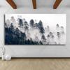 Modern Misty Forest Mountain Wall Art Canvas Painting Natural Landscape Pictures Posters Pine Forest Wall Art Living Room Decor
