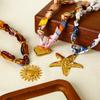Ins Vacation Style Silk Scarf Necklace 18K Gold Stainless Steel Love Starfish Pendant Fashion Niche Jewelry Women