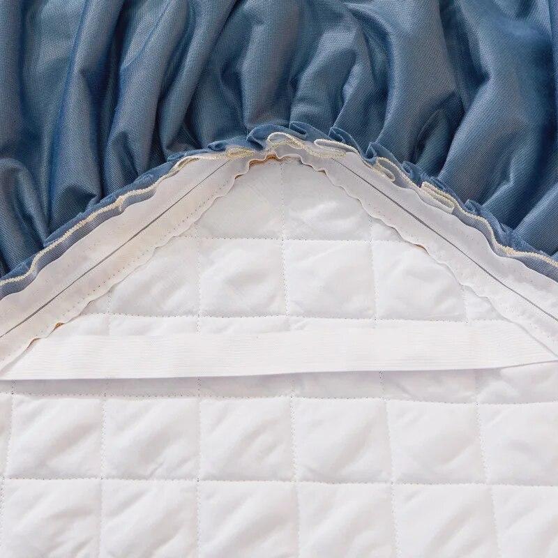 Winter Coral Fleece Zipper Removable Luxury Bedspread King Queen Thicken Velvet Quilted Bed Skirt Not Including Pillowcase