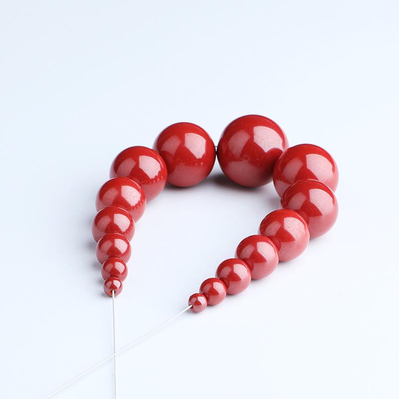 High-Content Raw Cinnabar Beads – Red Sand, Purple Sand Loose Beads, Round Beads for DIY Bracelet Chains, Imperial Sand Spacer Beads.