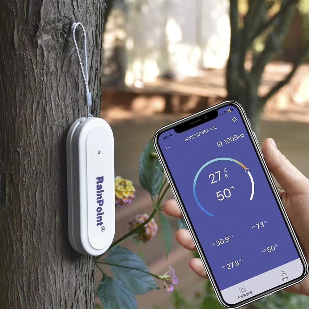 Wi-Fi Smart Hygrometer Indoor Outdoor Humidity Thermometer With Remote Monitoring & App Control,IP54 Sensor For Room, Greenhouse