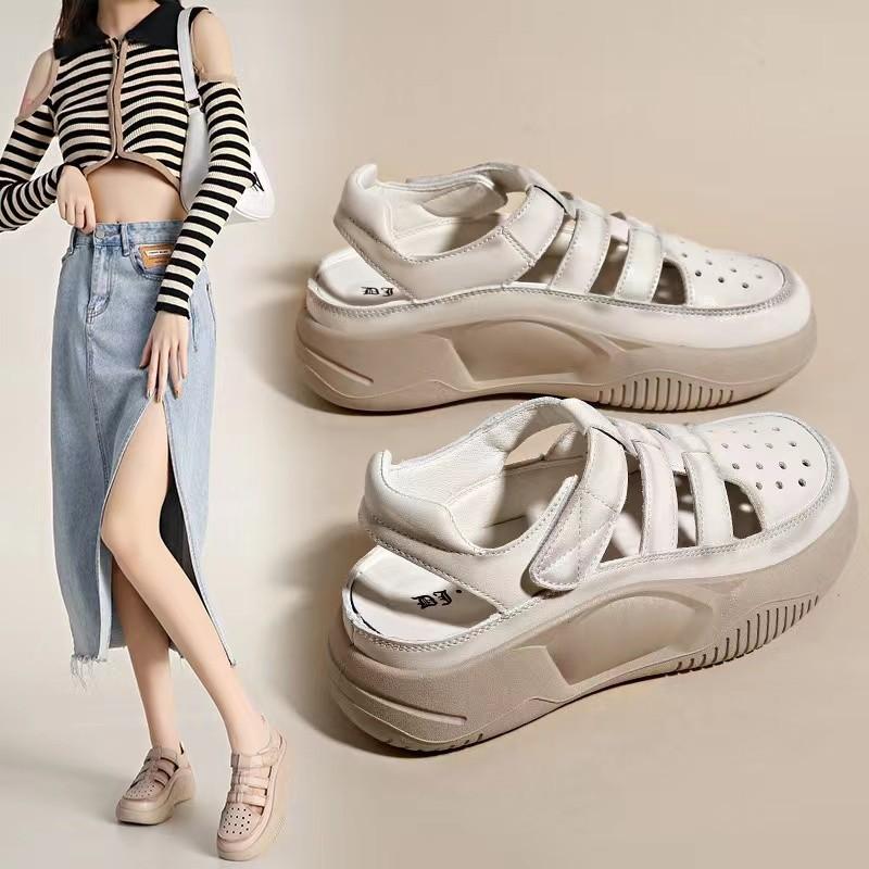 Fashion Thick Soled Woman Shoes 2026 Summer New Round Versatile Women's Sandals Comfort Anti Slip Women Beach Shoes Zapatos