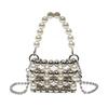 Vintage Faux Pearl Purse Beaded Crossbody Bag with Removable Shoulder Strap Ladies Evening Clutch for Parties Street Office