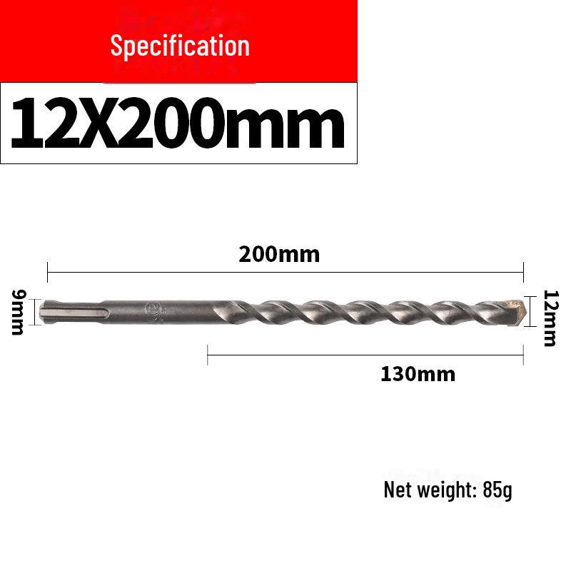 

Ударная дрель для сверления бетонных и цементных стен с круглой и квадратной рукоятками, двумя углублениями и двумя канавками.