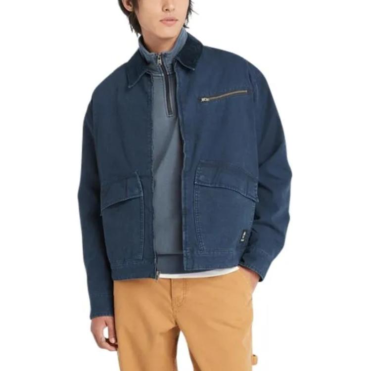 Timberland Solid Color Outdoor Casual Work Jacket Men Jacket Deep-Sapphire-Blue A4245-433