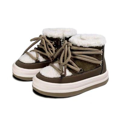 Herbst/Winter Kinderstiefel für Jungen Warmes Plüsch Gummisohle Kleinkind Kinder Sneaker Mode Mädchenstiefel