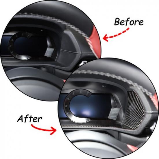 Real Carbon Fiber Dashboard Trument Cover Trim Bezels For Toyota Supra 19-22