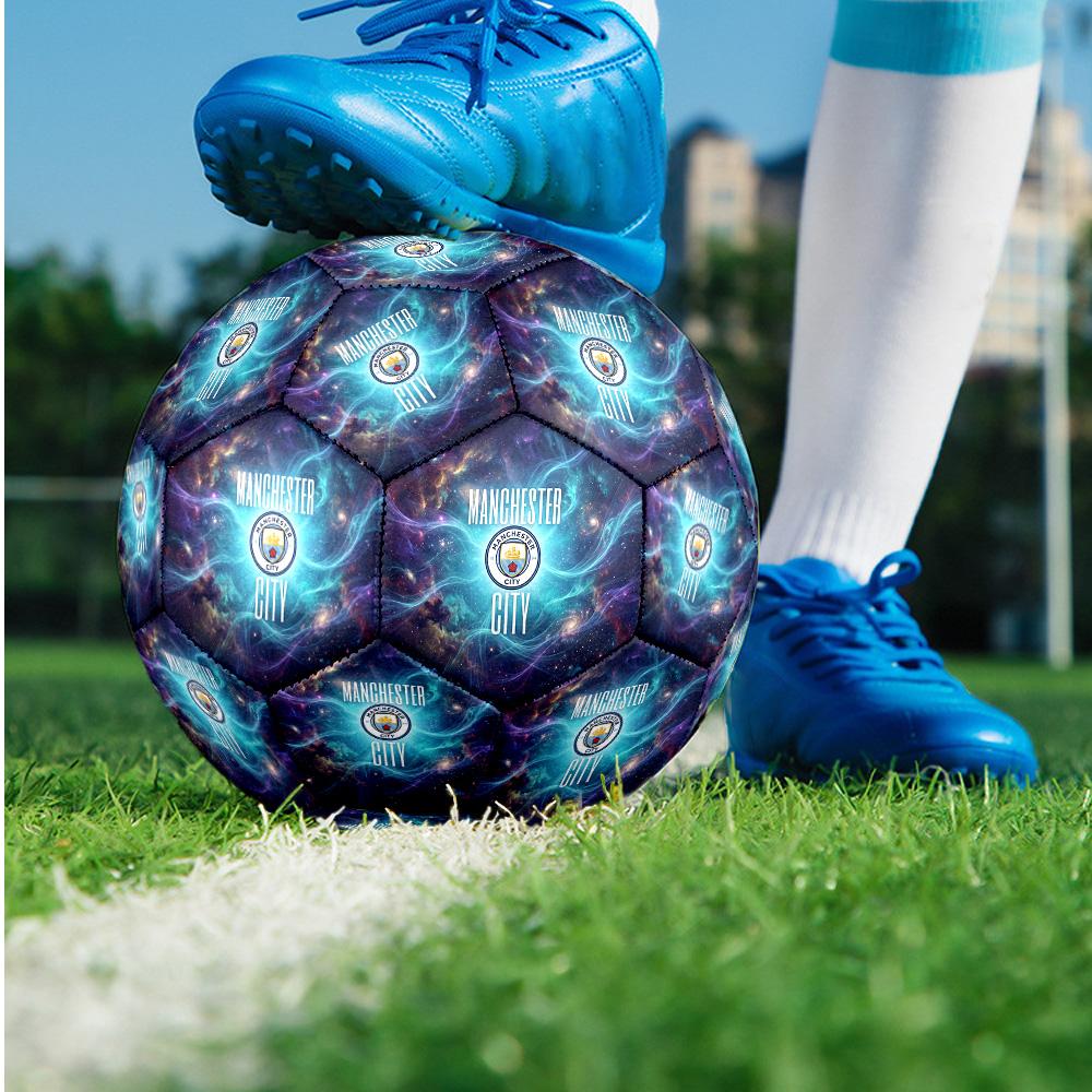 Manchester City Thema Fußballball Größe 5 Fußballball Weiche Haptik Professioneller Trainingsfußball für Outdoor-Sportarten