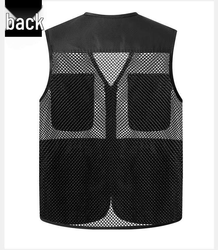 Chaleco de Malla Camuflado de Verano para Hombre con Múltiples Bolsillos Transpirable para Fotografía y Pesca