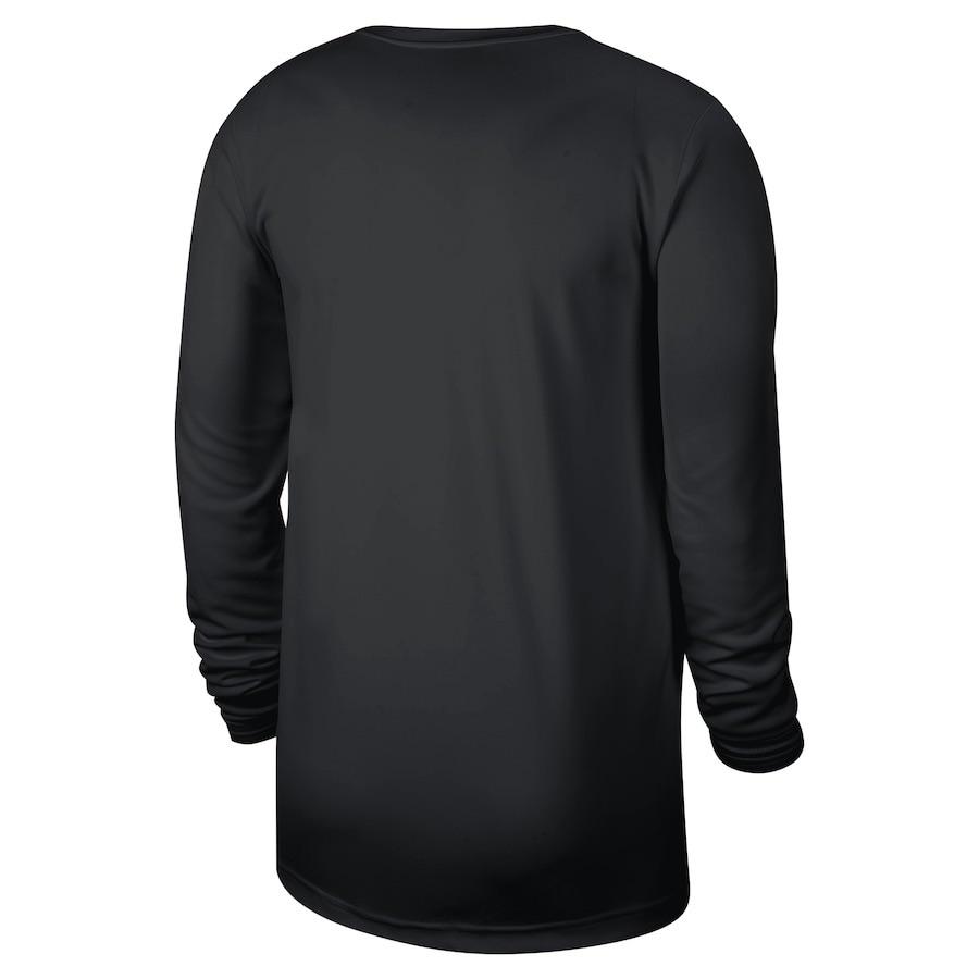 Nike X NBA Collaboration Cleveland Cavaliers 2024/25 Player Edition Letter Print Crew Neck Long Sleeve Basketball Shirt Men tops Black HF1831-010